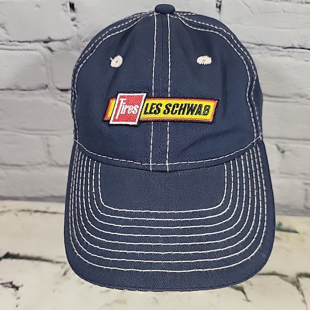 Les Schwab Tires Crew Cap Navy Blue Advertising‎ Adjustable Hat